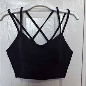 Lululemon Black Like A Cloud Longline Bra light support b/c size 8